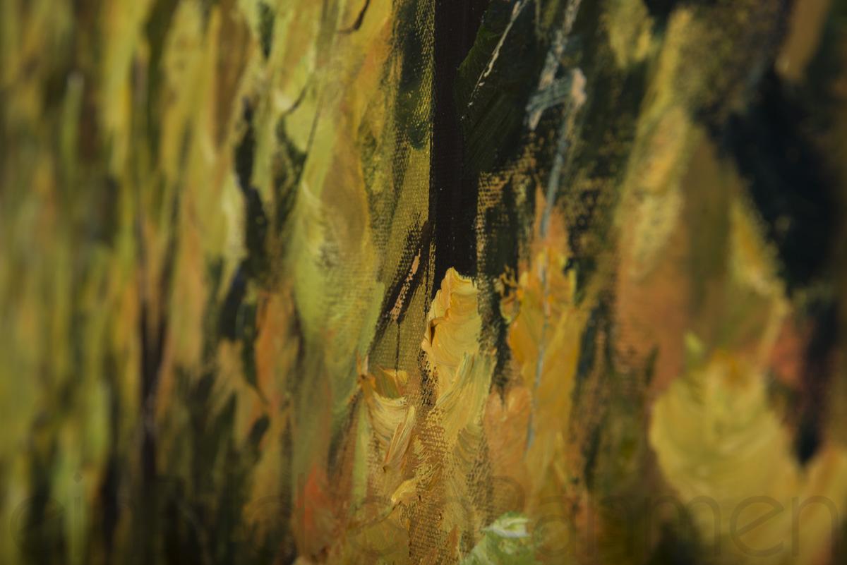 Feldweg am Wald Günther Frühmesser Öl auf Leinwand Detailbild von der Gallerie EinBild EinRahmen